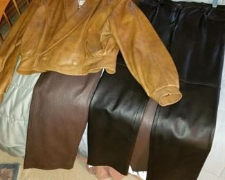 Vintage buttery soft Italian leather jacket and pants
