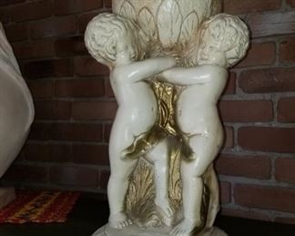 Antique Plaster of Paris Cherub sculpture