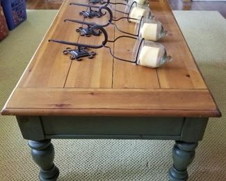painted trestle coffee table