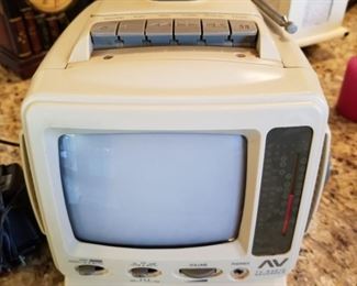 9" black & white television w am/fm radio and cassette recorder