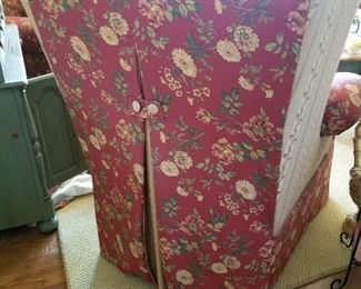 Really well made set with Pleated Tuxedo back on slouchy wingback club chair