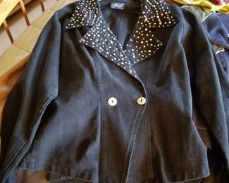 Vintage Studded Denims, vintage betty boop denims, closet full of vintage leather jackets