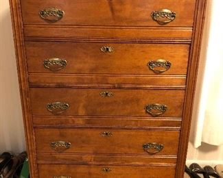 43	Antique chest of drawers with 5 drawers 33"x18"x54	 $125.00 	