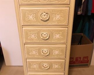 44	French Provincial lingerie chest with 6 drawers 22"x16"x51"	 $75.00 	
