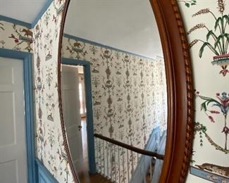 LARGE OVAL BEVELED MIRROR IN BEAUTIFUL FRAME