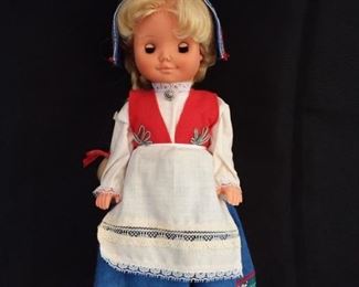 Classic Danish Costumed Blinking Doll