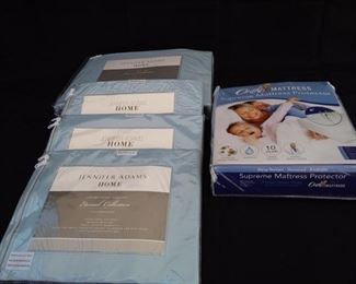 Lot of Full Size Bedding, Mattress Pad, and Pillowcases