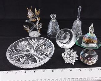 Lot of Nine Crystal and Glass Trinkets