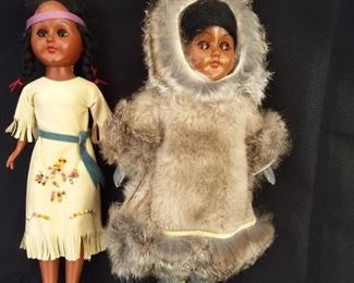 Lot of Two Dolls in Native Costumes