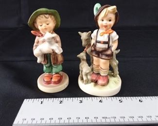 Lot of Two Hummel Boy with Lambs Figurines