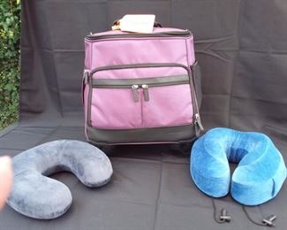 Magellans Four Wheel Getaway Under Seat Tote and Two Neck Rests