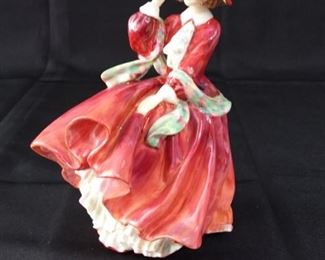 Royal Doulton Top O The Hill Woman Figurine in Red Dress
