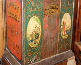Antique painted spice cabinet/display