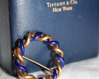 Tiffany & Co. Gold and Enamel pin