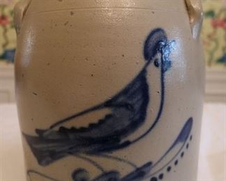 collection of painted Antique stoneware vessels