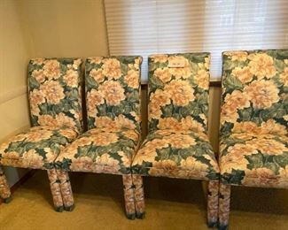 4 Flower Upholstered Dining Room Chairs