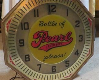 Gasp!  1930's Pearl Beer clock
