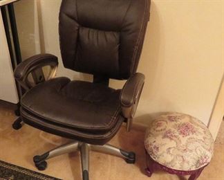 Broyhill office chair, footstool