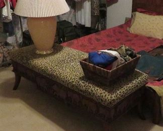 Carved elephant bench