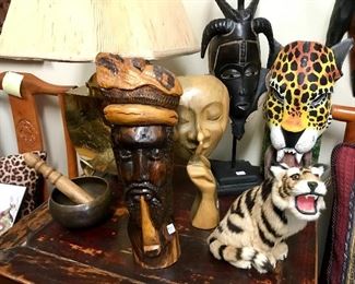 Carved African masks & carvings