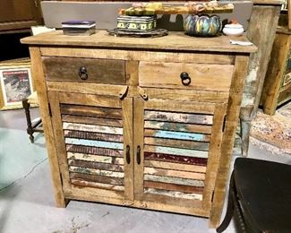 Reclaimed wood accent furniture