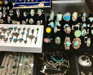 American Indian sterling & turquoise jewelry