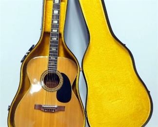 Alvarez Guitars Model No. 5047 1972 Acoustic Guitar With Adjustable Bridge, Rare Back Cut Neck With Large Inlays, Barely Played, In Case