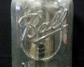 Ball Ideal Glass Jar With Embossed Eagle And Shield On Back, Glass Lid With Wire Lock, 20" H x 9" W