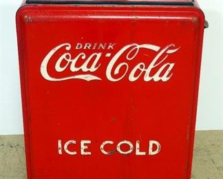 Vintage Metal Coca-Cola Insulated Ice Chest/ Cooler 34.5" H x 25" W x 17.5" D, With Bottle Opener