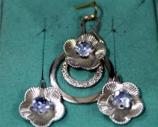 Sterling Silver Pendant And Earring Set