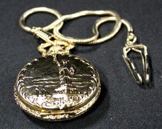 American International Mint Limited Edition Statue Of Liberty Centennial Commemorative Pocket Watch, With COA, In Box