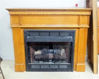 Desa Heating Products Gas Fireplace Insert Model LGFB32C, With Wood Mantle, Approx 51" H, 57.5" W x 28" D