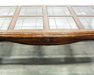 Wood And Glass Coffee Table, Claw & Ball Legs, 16" Tall x 60" Wide x 40" Deep