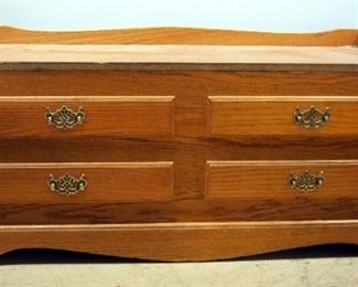 Wood Bench/ Storage Chest With Hinged Lid, 21" H x 48" W x 17" D