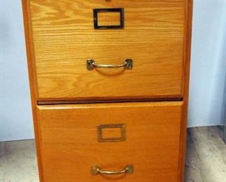 Wood 2-Drawer Filing Cabinet, Letter Size, Has Key