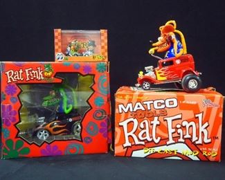 Rat Fink 1:24 Scale Matco Tools '52 Ford Mod Rod, 1/3500 And Rat Fink Matco Tools 25th 1:24 Scale Old Charger 1/1002, Both With COAs And More