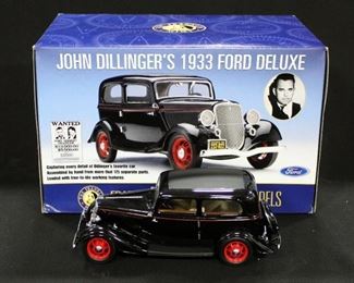 Franklin Mint 1:24 Scale Diecast John Dillinger's 1933 Ford Deluxe