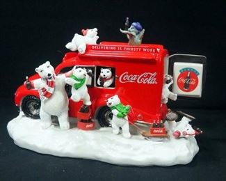 Franklin Mint Always Coca-Cola Musical Sculpture Featuring Coca-Cola Polar Bears, Works