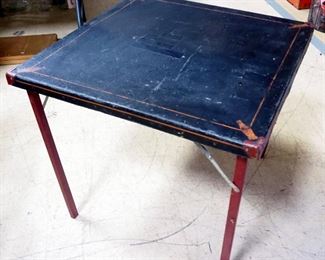 Vintage Circa 1930s Samson Coca-Cola Folding Card Table, Metal Corner Guards, 26" H x 29" W x 29" D