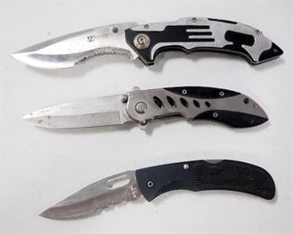 Three Folding Knives, Includes Smith & Wesson ExtremeOps, Whetstone Cutlery, And Bear MGC Mac Tools