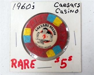 Rare 1960s Caesar's Palace Casino Gambling Chip