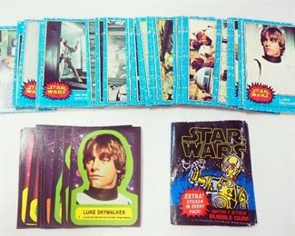 1977 Star Wars Collectors Cards Blue Series, Numbers 1-66 And Collectors Sticker Cards Numbers 1-9 And 11