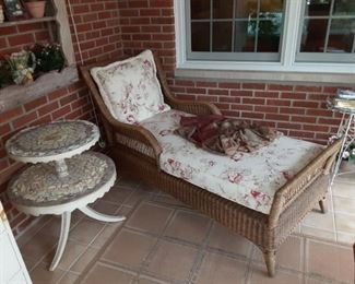 Wicker Chaise Lounger