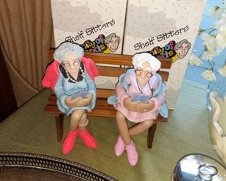 Funny old lady shelf sitter figures
