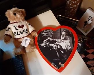 Elvis Presley Teddy Bear and chocolate Heart-Shaped Box
