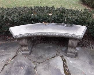 Cement patio Park bench