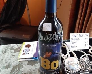 University of Michigan Bo Schembechler wine autographed by several players