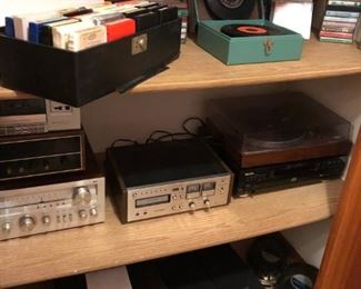 Oldies but goodies... 8 Tracks & player, LP's, 45's  and record player, Cassettes and cassette player, CD's and CD Players , Speakers...