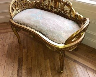 French style gilt loveseat 