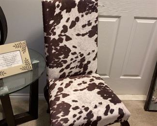 COWHIDE PRINT DINING CHAIR 